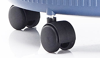 Running rollers for high manoeuvrability, mounted on barrel vacuums