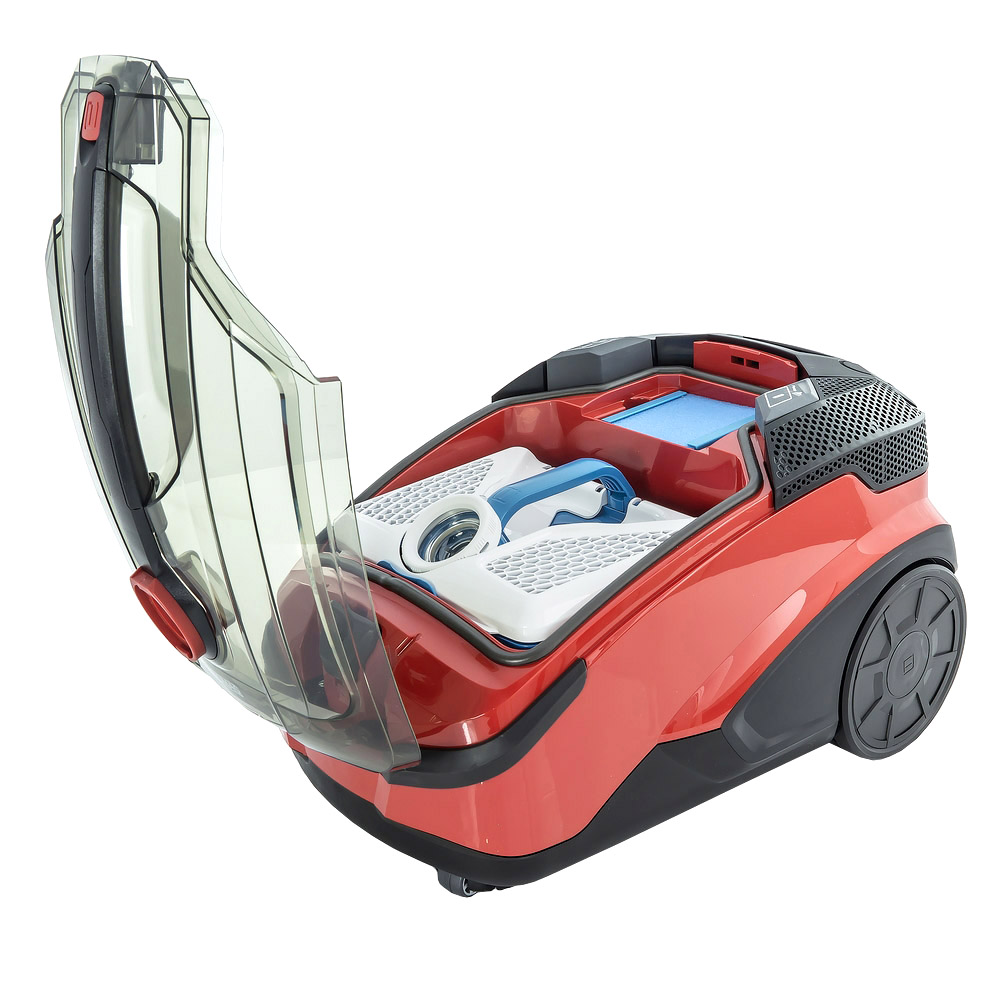 THOMAS Wave XT vacuum cleaner with open translucent lid and AquaBOX water filtration system  