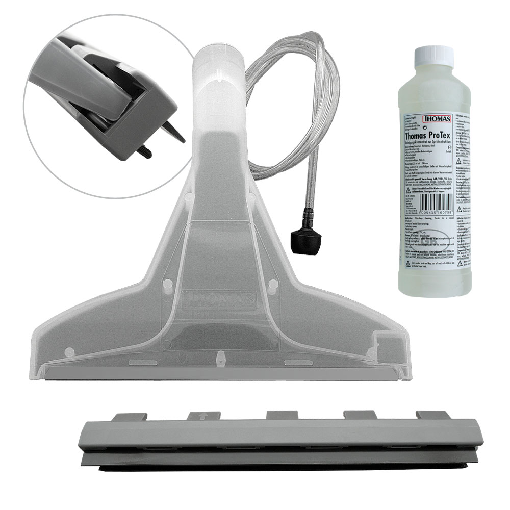 Wide nozzle for wet carpet cleaning with hard floor adapter