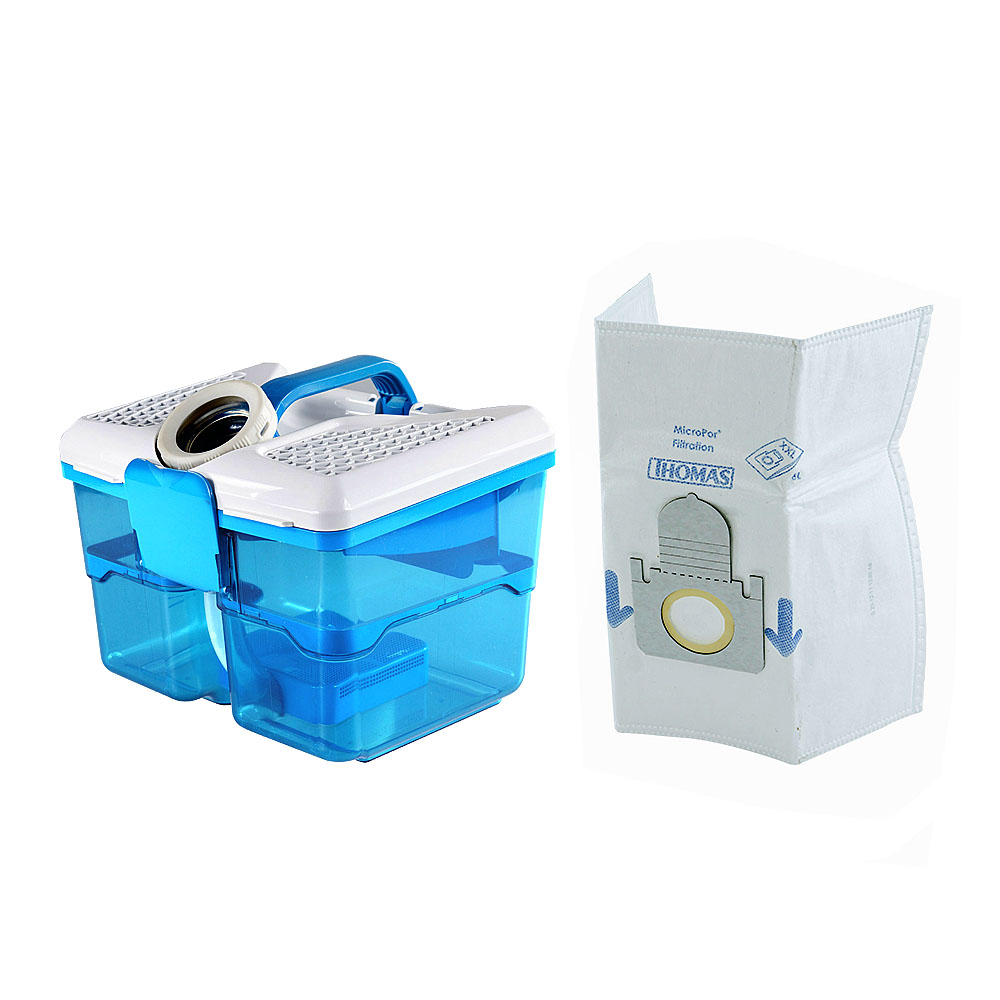 THOMAS Multi Clean X10 Parquet, 2 alternative filtration systems included: AquaBOX water filter and HEPA bag 