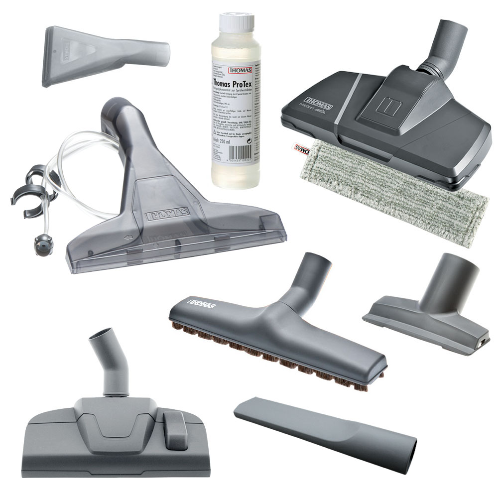 Parkett Master XT, nozzles for dry and wet cleaning of parquet, carpets, floors, furniture, and cleaning concentrate