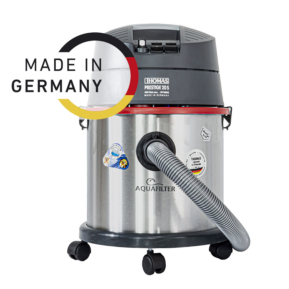 THOMAS Prestige 20S Aquafilter, washing vacuum cleaner with aquafilter, made in Germany, stainless steel body