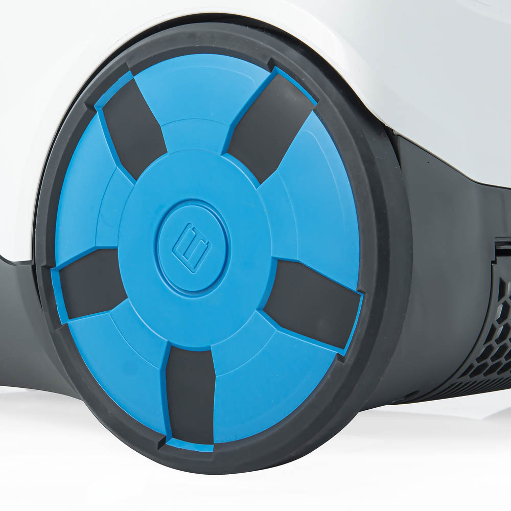 THOMAS DryBOX+AquaBOX Parkett, large rear wheel for manoeuvrability and easy overcoming of obstacles.