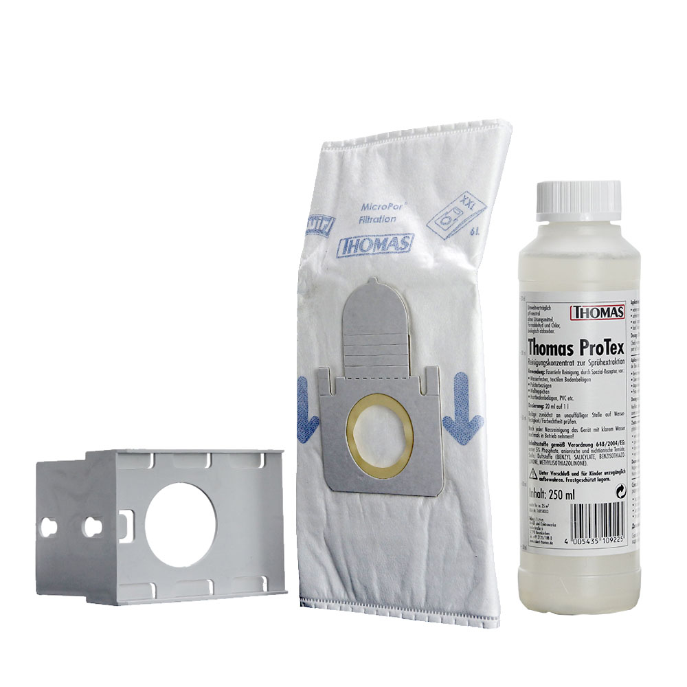 HEPA bag, bag holder and THOMAS ProTex cleaning concentrate 