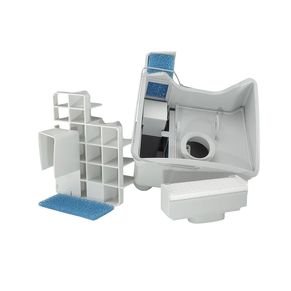 AQUATIC LYNX, Aquafilter water filtration system, HEPA and other replaceable filters, splash guarding inset