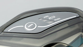 DryBox + AquaBox Parkett, TouchTronic for electronic suction power control. 4 power levels and ECO mode