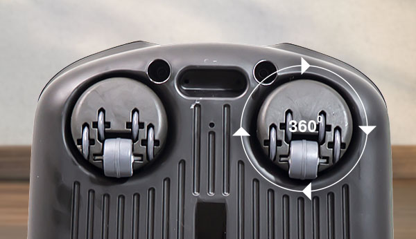 Передние ходовые ролики EasyDrive вращаются на 360 градусов и обеспечивают легкость передвижения пылесоса